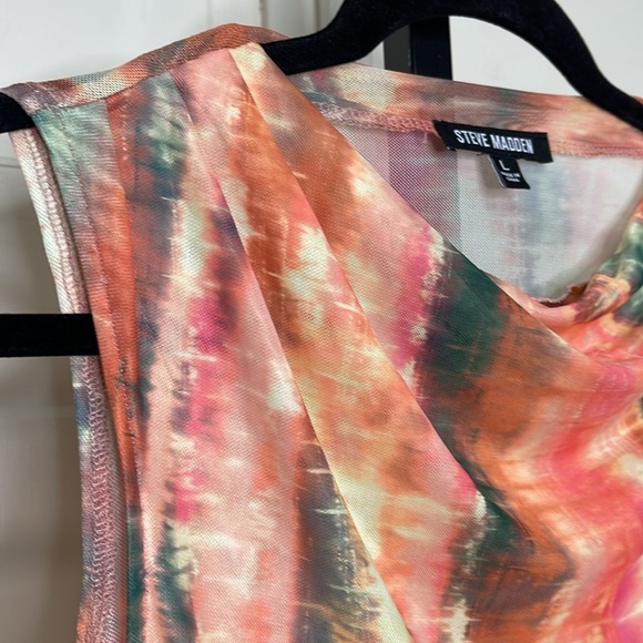 Steve Madden Women's Dahlia Cowl Neck Sleeveless Bodysuit Size L Mobwife - Picture 8 of 13